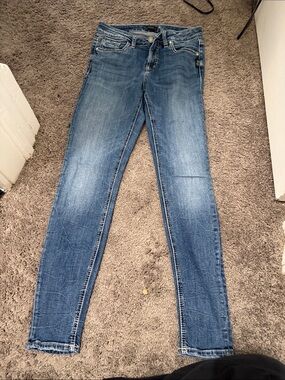 Silver Blue Skinny Jeans